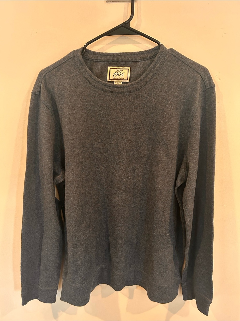 Jos. A. Bank 1905 Tailored Fit Heathered Blue Crewneck Sweater